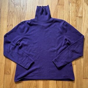 Talbots Rich Purple Cowl Neck Sweater